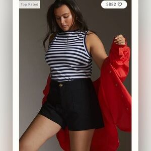 Anthropologie Black High Waist Women's Shorts